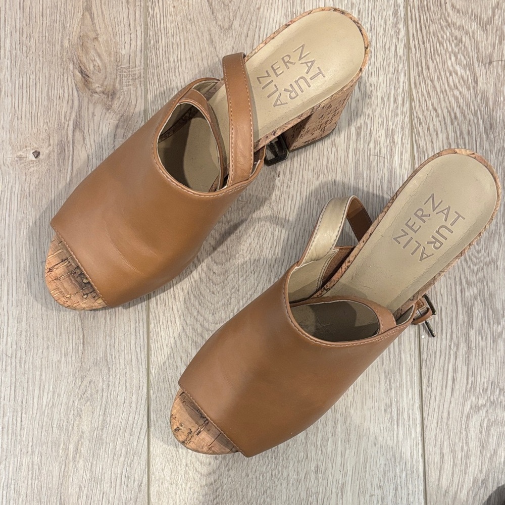 Naturalizer Brown Open-Toe Mules